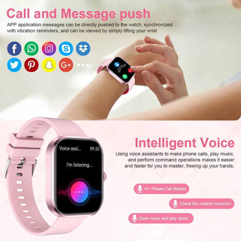 Relógio smartwatch LIGE inteligente unissex